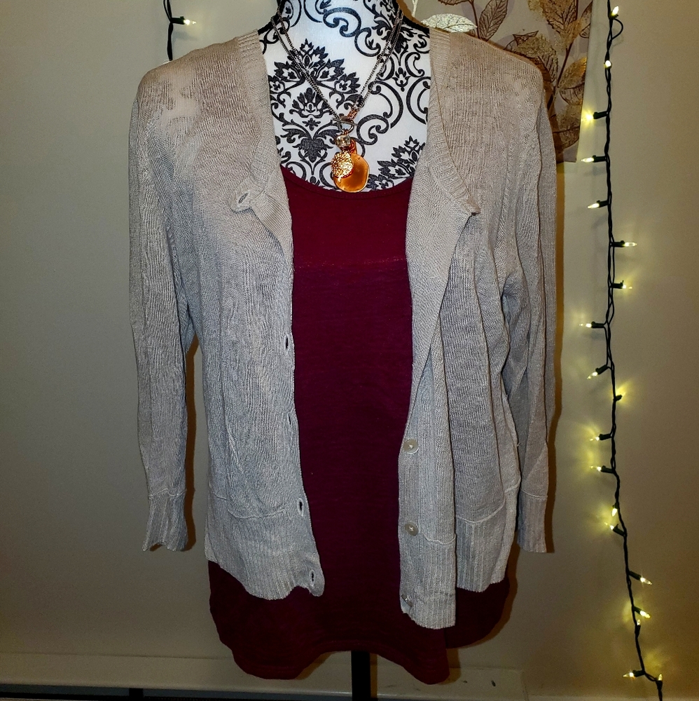 Tan button down sweater